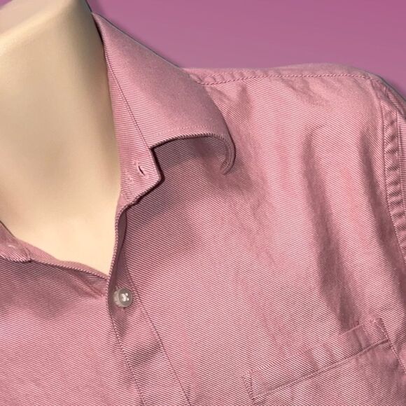 Gene Meyer Herringbone Button Up Shirt Size 15.5 - Picture 1 of 6